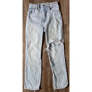 Abercrombie & Fitch Curve Love Ultra High rise 90's straight fit size 28/6 light